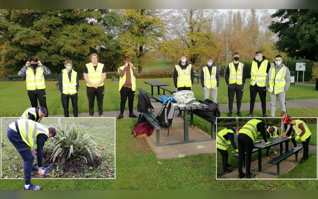 ‘It’s fantastic to see young people supporting their community during this challenging time’: NCS participants get green-fingered at Sandall Park. 