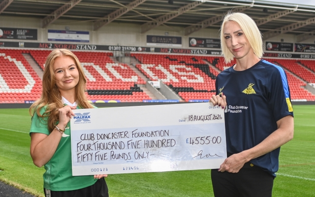 Record-breaking Doncaster Rovers fourth shirt raises more than £4,500 for Club Doncaster Foundation.