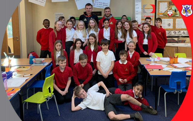 Rovers players treat pupils to school visit