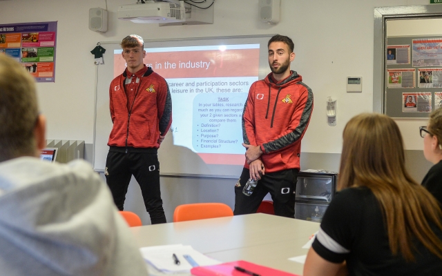 Sports College students visited by Doncaster Rovers first team squad 